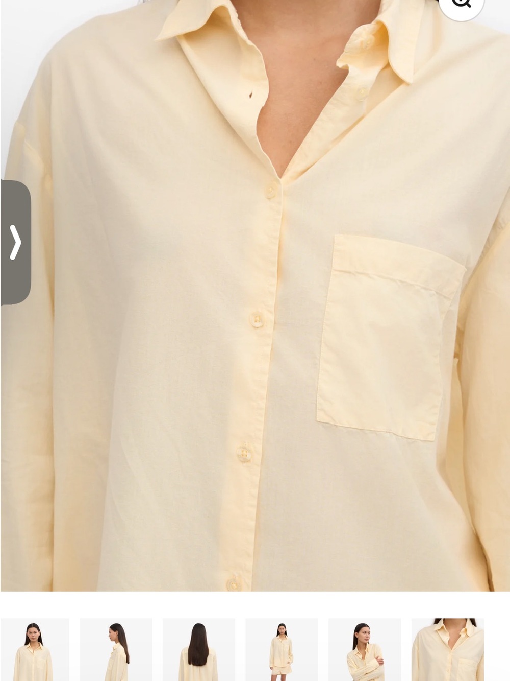 Light Yellow Button-Down Shirt with Chest Pocket - Picture 7 of 7